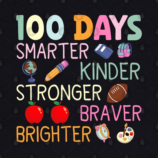 Smarter Kinder Stronger Brighter 100 Days Of School Teacher by Crayoon